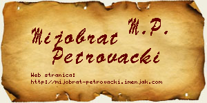 Mijobrat Petrovački vizit kartica